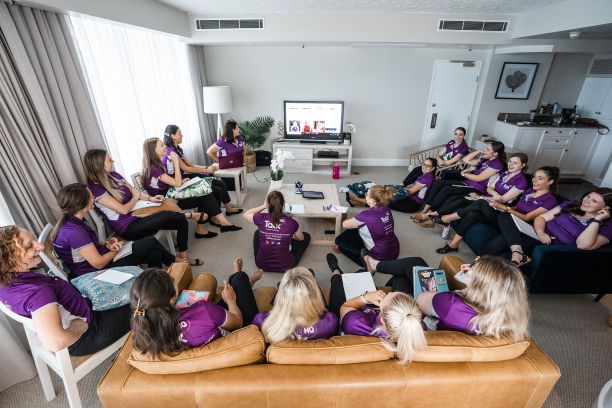 A Talk H.Q. team meeting. 