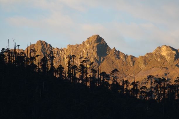 Mountain peaks in Bhutan