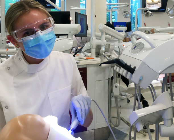 Holly McLean in the JCU Dentistry Sim Clinic