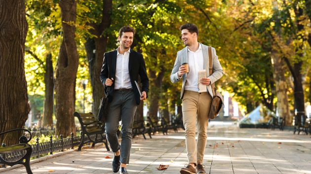 Businessmen walking to work