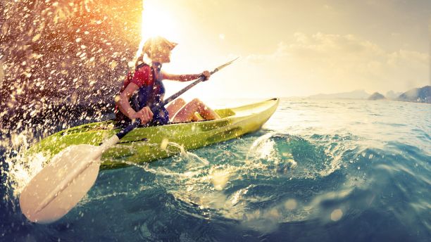 Rower training in ocean