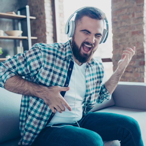 Man listening to music